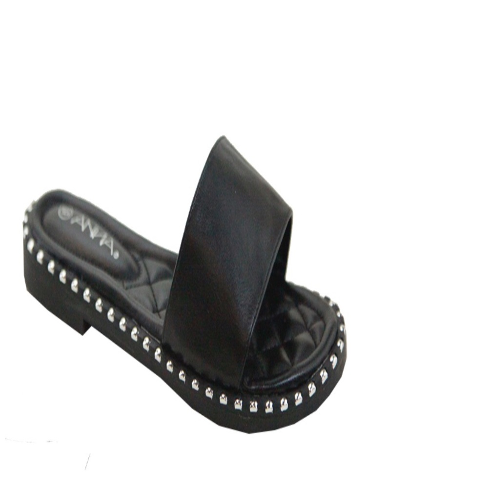 Black slides w/rhinestones